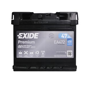 Автомобильный аккумулятор 12V [Euro] EXIDE Premium (EA472) 47Ah 450A R+