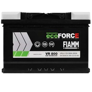 Автомобильный аккумулятор 12V [Euro] FIAMM Ecoforce (VR800) AGM Start-Stop 80Ah 800А R+