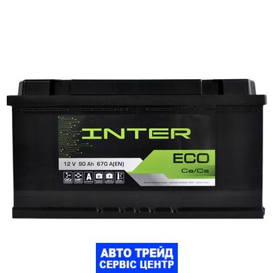 Автомобільний акумулятор 12V [Euro] INTER Eco 90Ah 670A L+