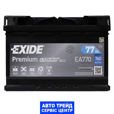 Автомобільний акумулятор 12V [Euro] EXIDE Premium (EA770) 77Ah 760A R+