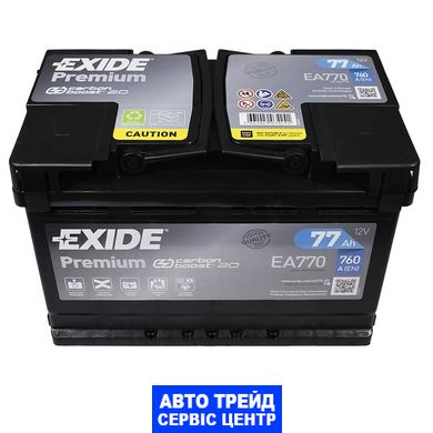 Автомобільний акумулятор 12V [Euro] EXIDE Premium (EA770) 77Ah 760A R+