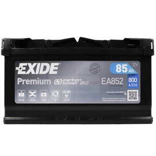 Автомобільний акумулятор 12V [Euro] EXIDE Premium (EA852) 85Ah 800A R+