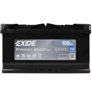 Автомобільний акумулятор 12V [Euro] EXIDE Premium (EA1000) 100Ah 900A R+