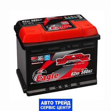 Автомобильный аккумулятор 12V [Euro] SZNAJDER Plus (562 95) 62Ah 580A R+