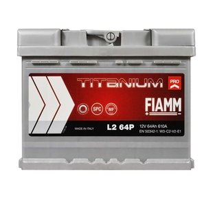 Автомобільний акумулятор 12V [Euro] FIAMM Titanium Pro 64Ah 610А R+