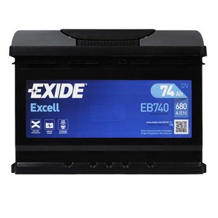 Автомобільний акумулятор 12V [Euro] EXIDE Excell (EB740) 74Ah 680A R+