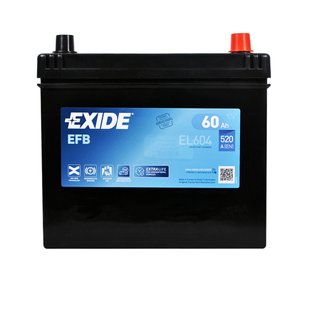Автомобільний акумулятор 12V [Asia] EXIDE (EL604) EFB Start-Stop 60Ah 520A R+