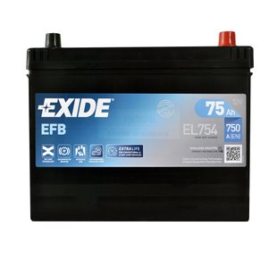 Автомобільний акумулятор 12V [Asia] EXIDE (EL754) EFB Start-Stop 75Ah 750A R+