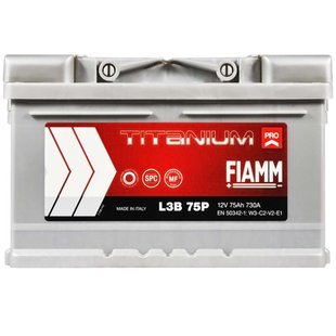 Автомобільний акумулятор 12V [Euro] FIAMM Titanium Pro 75Ah 730А R+