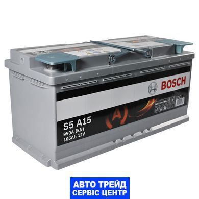 Автомобильный аккумулятор 12V [Euro] BOSCH (S5A 150) AGM Start-Stop 105Ah 950A R+