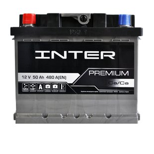 Автомобільний акумулятор 12V [Euro] INTER Premium 50Ah 480A L+