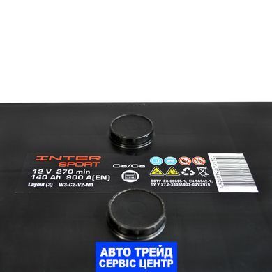 Автомобильный аккумулятор 12V [Euro] INTER Sport 140Ah 900A L+