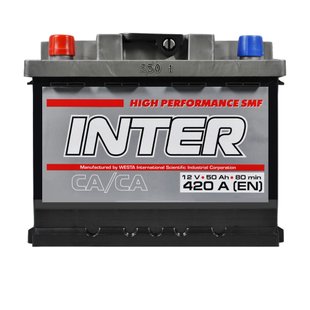 Автомобильный аккумулятор 12V [Euro] INTER high performance 50Ah 420A L+