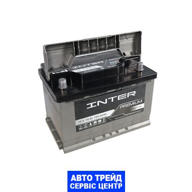 Автомобільний акумулятор 12V [Euro] INTER Premium 74Ah 720A R+