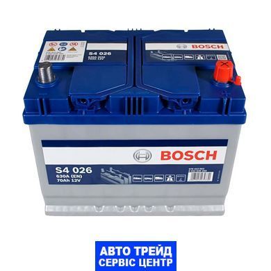 Автомобильный аккумулятор 12V [Asia] BOSCH (S40 260) 70Ah 630A R+