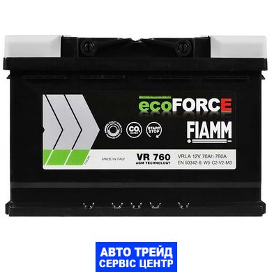 Автомобільний акумулятор 12V [Euro] FIAMM Ecoforce (VR760) AGM Start-Stop 70Ah 760А R+