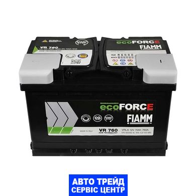 Автомобільний акумулятор 12V [Euro] FIAMM Ecoforce (VR760) AGM Start-Stop 70Ah 760А R+