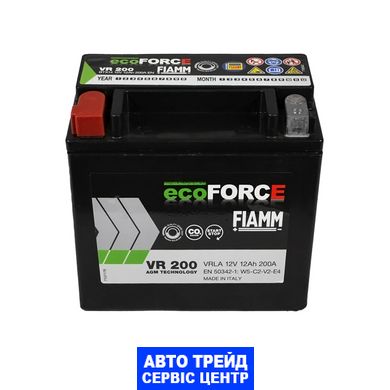 Автомобільний акумулятор 12V [Euro] FIAMM Ecoforce (VR200) AGM Start-Stop 12Ah 200А L+