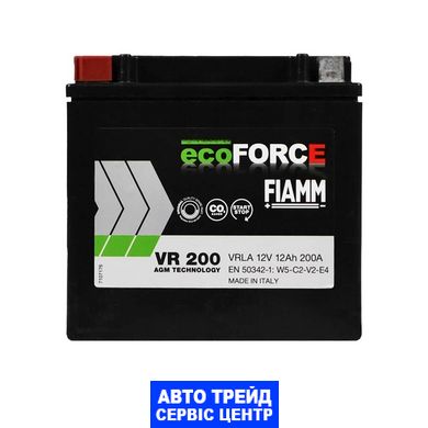 Автомобільний акумулятор 12V [Euro] FIAMM Ecoforce (VR200) AGM Start-Stop 12Ah 200А L+