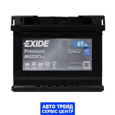 Автомобільний акумулятор 12V [Euro] EXIDE Premium (EA612) 61Ah 600A R+