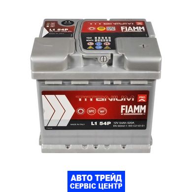 Автомобільний акумулятор 12V [Euro] FIAMM Titanium Pro 54Ah 520А R+