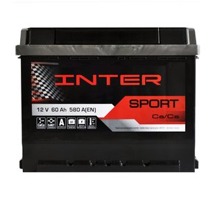 Автомобільний акумулятор 12V [Euro] INTER Sport 60Ah 580A L+