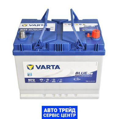 Автомобильный аккумулятор 12V [Asia] VARTA Blue Dynamic (N72) EFB Start-Stop 72Ah 760A R+