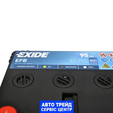 Автомобільний акумулятор 12V [Asia] EXIDE (EL955) EFB Start-Stop 95Ah 800A L+