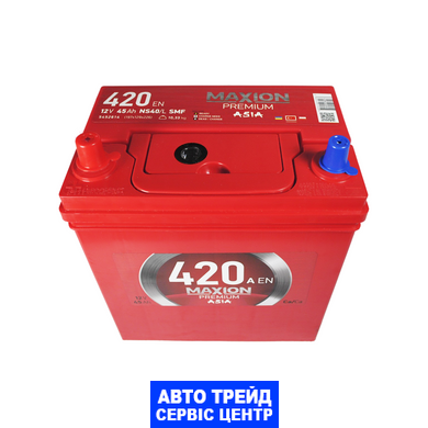 Автомобільний акумулятор 12V [Asia] MAXION Premium 45Ah 420A L+