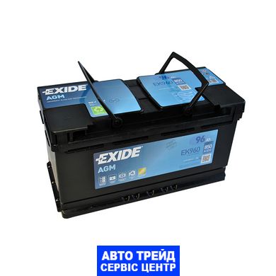 Автомобільний акумулятор 12V [Euro] EXIDE (EK960) AGM Start-Stop 96Ah 850A R+