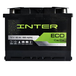 Автомобільний акумулятор 12V [Euro] INTER Eco 60Ah 480A L+