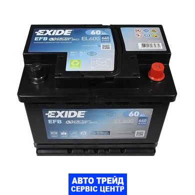 Автомобільний акумулятор 12V [Euro] EXIDE (EL600) EFB Start-Stop 60Ah 640A R+