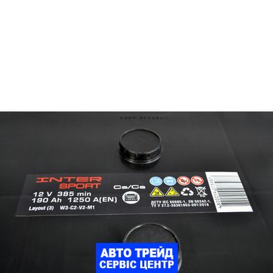 Автомобільний акумулятор 12V [Euro] INTER Sport 190Ah 1250A L+