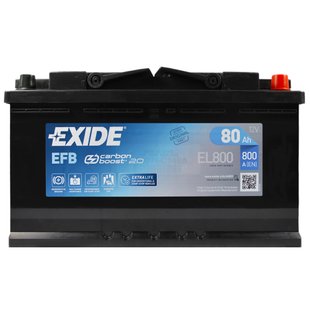 Автомобільний акумулятор 12V [Euro] EXIDE (EL800) EFB Start-Stop 80Ah 800A R+