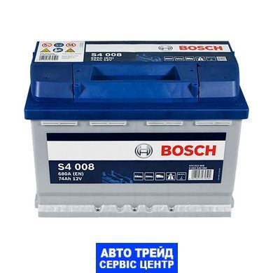 Автомобильный аккумулятор 12V [Euro] BOSCH (S40 080) 74Ah 680A R+