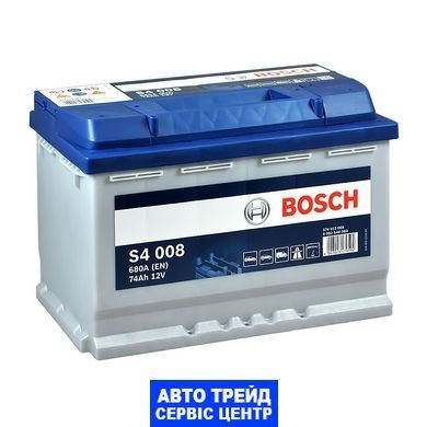Автомобильный аккумулятор 12V [Euro] BOSCH (S40 080) 74Ah 680A R+
