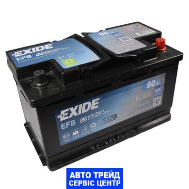 Автомобільний акумулятор 12V [Euro] EXIDE (EL800) EFB Start-Stop 80Ah 800A R+