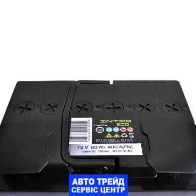 Автомобільний акумулятор 12V [Euro] INTER Eco 60Ah 480A R+