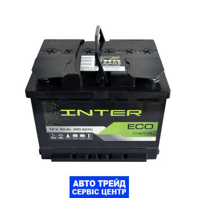 Автомобільний акумулятор 12V [Euro] INTER Eco 60Ah 480A R+