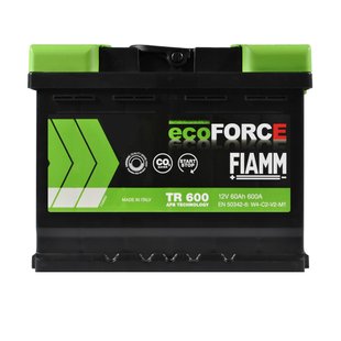 Автомобільний акумулятор 12V [Euro] FIAMM Ecoforce (TR600) AFB Start-Stop 60Ah 600А R+