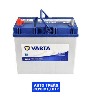 Автомобільний акумулятор 12V [Asia] VARTA Blue Dynamic (B33) 45Ah 330A L+ Тонкі клеми