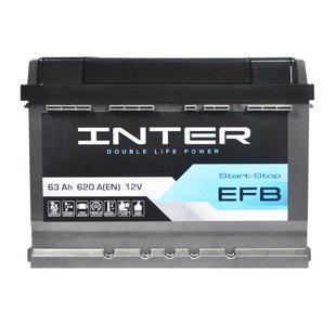 Автомобільний акумулятор 12V [Euro] INTER EFB Start-Stop 63Ah 620A L+