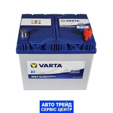 Автомобильный аккумулятор 12V [Asia] VARTA Blue Dynamic (D47) 60Ah 540A R+