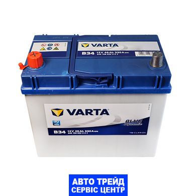 Автомобильный аккумулятор 12V [Asia] VARTA Blue Dynamic (B34) 45Ah 330А L+