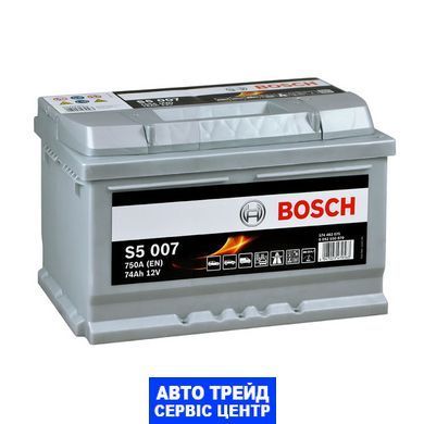 Автомобильный аккумулятор 12V [Euro] BOSCH (S50 070) 74Ah 750A R+