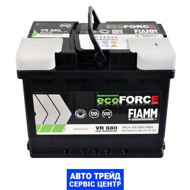 Автомобільний акумулятор 12V [Euro] FIAMM Ecoforce (VR680) AGM Start-Stop 60Ah 680А R+