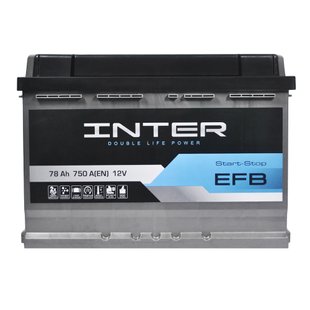 Автомобільний акумулятор 12V [Euro] INTER EFB Start-Stop 78Ah 750A R+