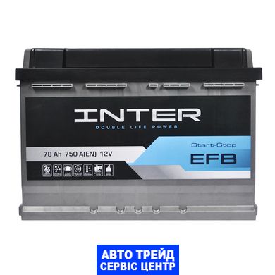 Автомобільний акумулятор 12V [Euro] INTER EFB Start-Stop 78Ah 750A R+