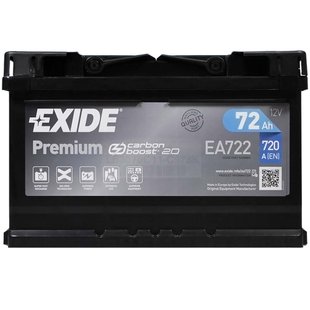 Автомобільний акумулятор 12V [Euro] EXIDE Premium (EA722) 72Ah 720A R+